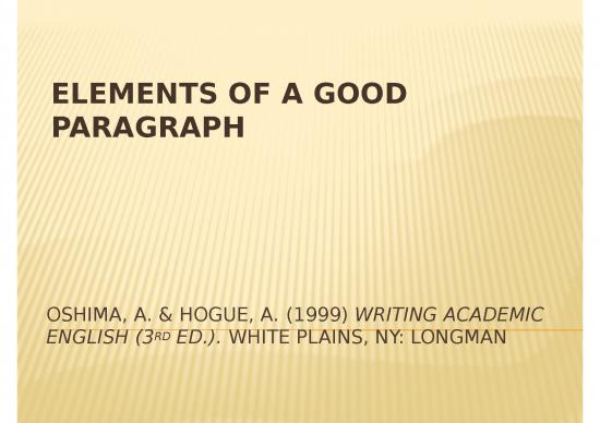 picture Topic Sentence Ppt 73285 | Elements Good Paragraph