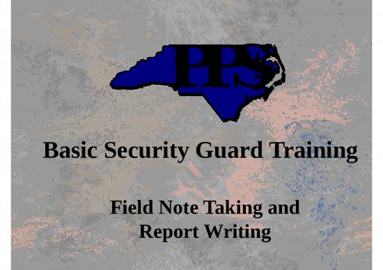 picture Company Presentation Templates 71607 | Field Notetaking Report Writing