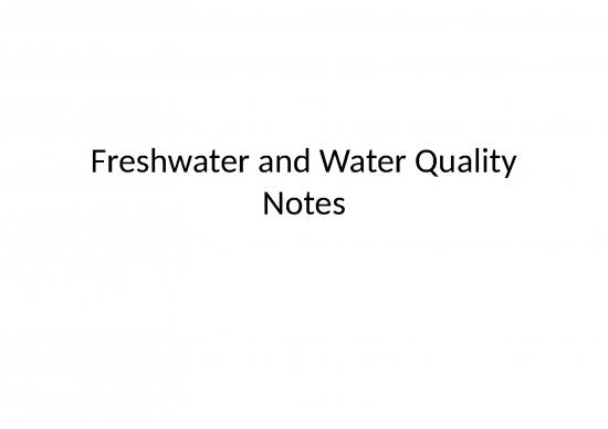 picture Quality Ppt 72299 | Freshwater And Water Quality Notes