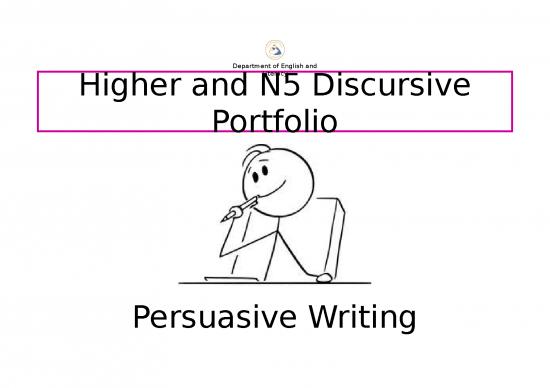 picture_Online Learning Ppt 72949 | Higher And N5 Discursive Portfolio Persuasive Writing1