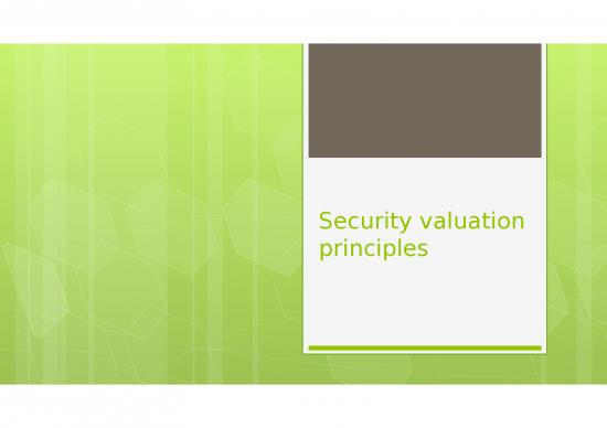 picture Company Presentation Templates 73537 | Security Valuation Principles  Ch11