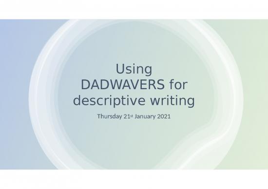picture Writing Ppt 74008 | Using Dadwavers For Descriptive Writing 21