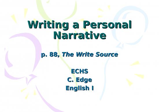 picture_Information Ppt 73255 | Writing A Personal Narrative