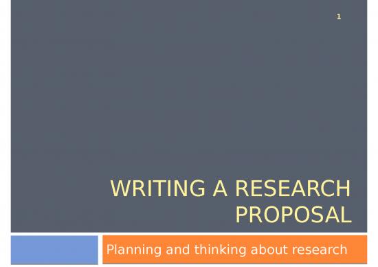 writing a research proposal slideshare