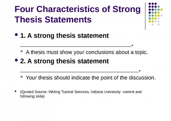 three characteristics of a thesis statement