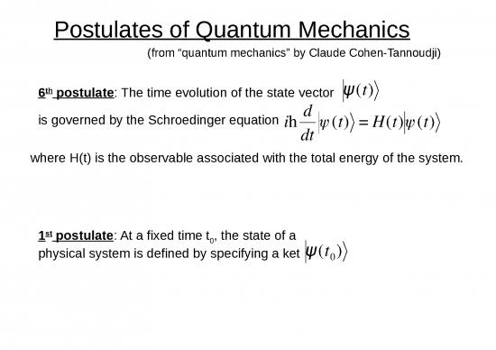 picture1_Postulates Of Quantum Mechanics Slideshare 76749 | Chem6v19 Postulates