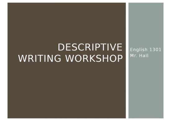 picture Writing Ppt 74458 | Descriptive Writing Workshop