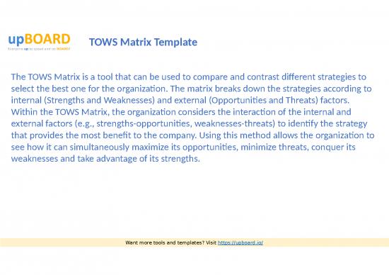 Tows Matrix Ppt Free Tows Matrix Template Powerpoint Download