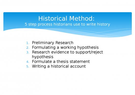 the traditional method of writing historical research