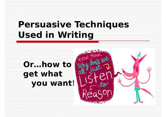 picture Online Learning Ppt 74301 | Persuasive Techniques