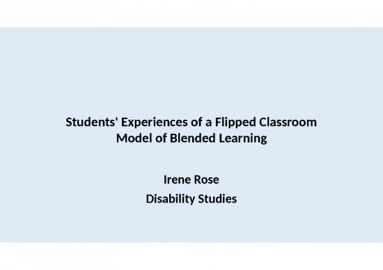 picture1_Students' Experiences Of A Flipped Classroom Model Of Blended Learning