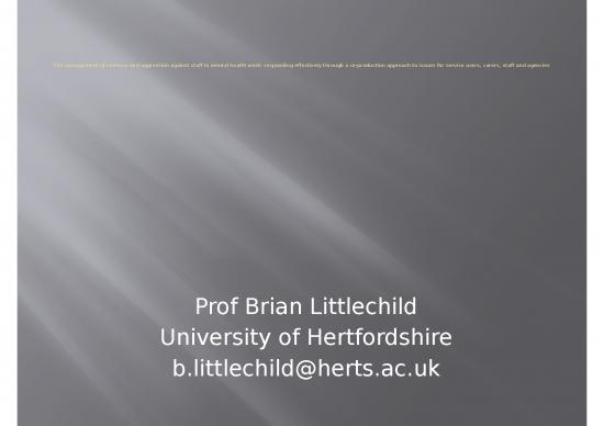 picture Behaviour Therapy Ppt 78462 | Brian Littlechild University Of Hertfordshire Uk