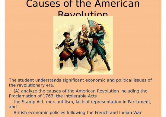 Causes Of The American Revolution