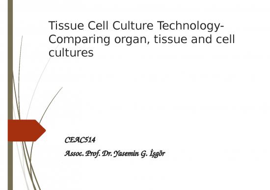 picture Tissue Culture Slideshare 77057 | Ceac514 3 Tcc  Comparing Organ, Tissue And Cell Cultures