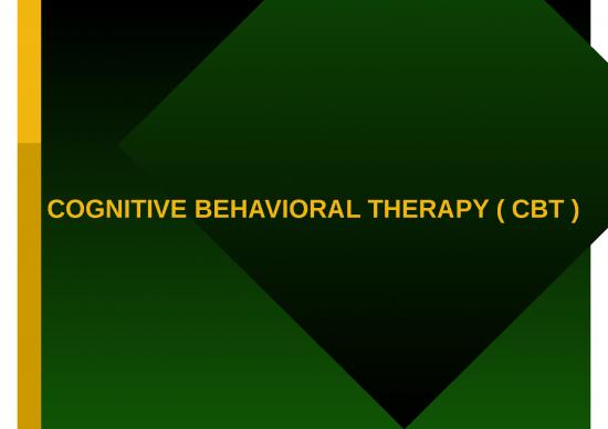 Cbt Ppt 79017 | Cognitive Behavioral Therapy ( Cbt )