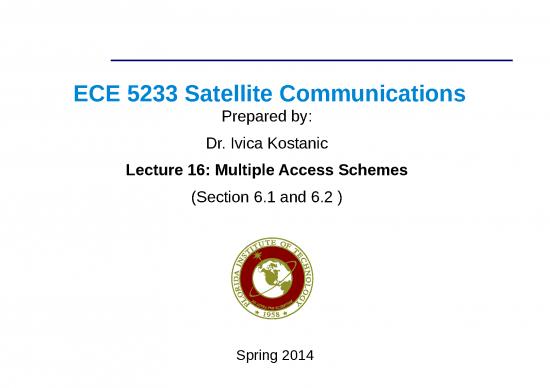 picture Satellite Ppt 77149 | Dokumetips Ece 5233 Satellite Communications Prepared By Dr Ivica Kostanic Lecture 10 Multiple Access