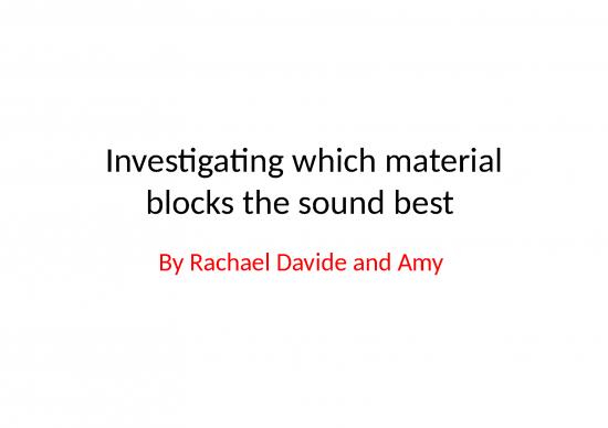 picture_Material Ppt 78889 | Investigating Which Material Blocks The Sound Best