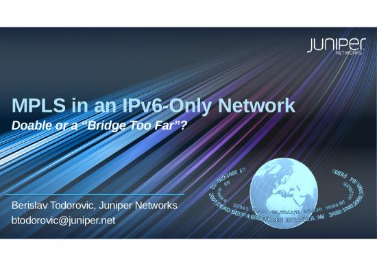 Ipv6 Ppt 76796 | Mpls In An Ipv6 Only Network