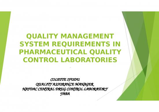 picture Quality Ppt 78630 | Quality System Requirements In Pharmaceutical Quality Control Laboratories  Ifudu Colett N