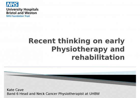 picture1_Physiotherapy Ppt 78249 | Recent Thinking On Early Physiotherapy And Rehabilitation Post