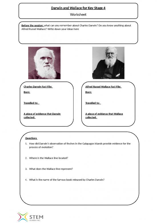 picture_Evolution Ppt 79070 | Worksheet Evolution Darwin Wallace Ks4