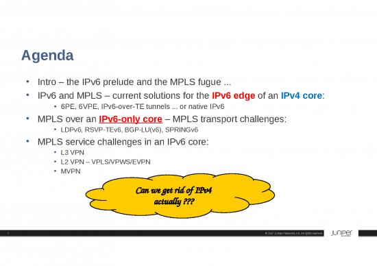 Ipv6 Ppt 76796 | Mpls In An Ipv6 Only Network