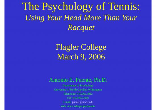 picture Sports Powerpoint Template 80632 | 121 2006 The Psychology Of Tennis Flagler