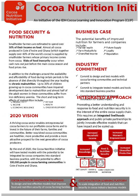 picture Nutrition Ppt 81149 | Annex 4 Cocoa Nutrition Initiative