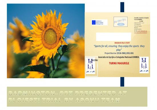 picture English Game Ppt 80472 | Badminton Presentation At Ploiesti Trial