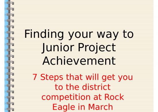 picture Area Ppt 79987 | Finding Your Way To Junior Project Achievement