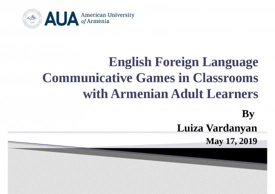 picture Ppt Games 79677 | Luiza Vardanyan English Foreign Language Communicative Games In Classrooms With Armenian Adult Learners