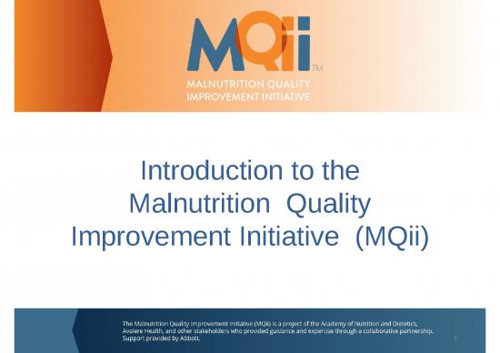 picture Malnutrition Ppt 80833 | Mqiii Overview Presentation 1