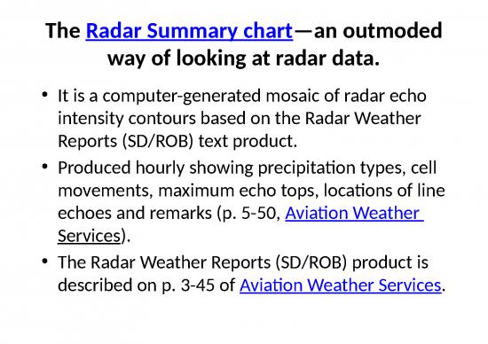 Radar Summary Chart Discontinued