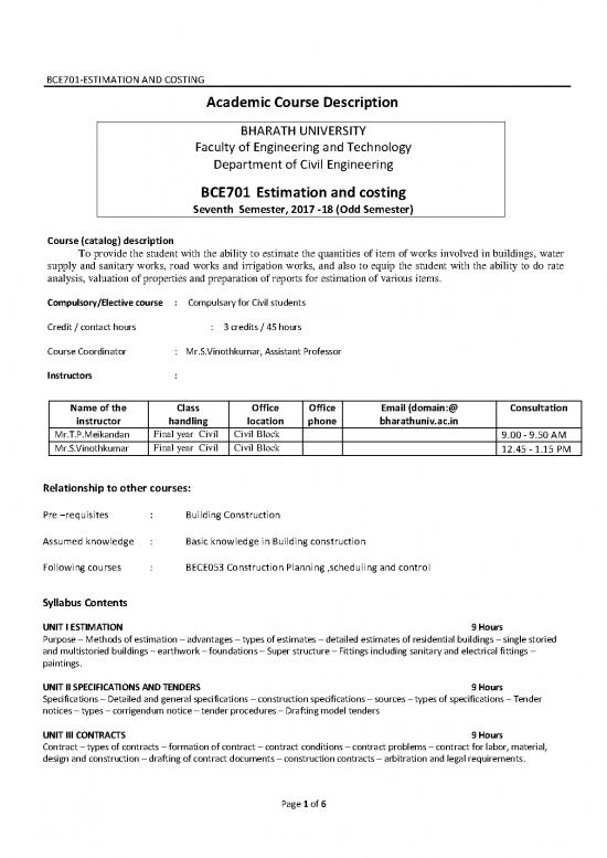 picture Building Pdf 84157 | 1bce701 Estimation And Costing(2)