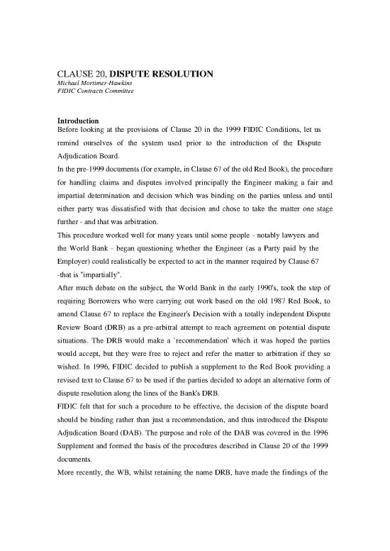 picture1_Fidic Red Book Pdf 83741 | 24 Clause 20, Dispute Resolution