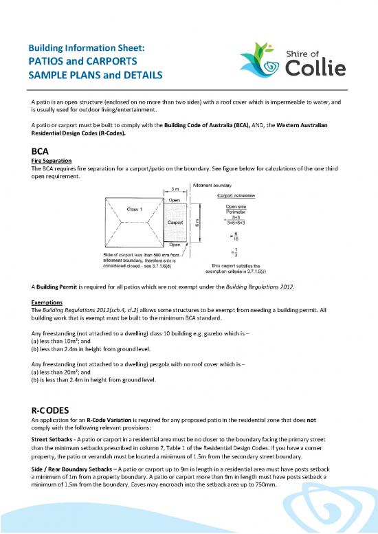 picture Building Pdf 84209 | 8 Information Sheet 2 Patios Carports