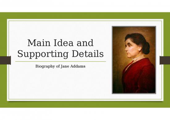 picture_Biography Ppt 81798 | Addams  Main Idea