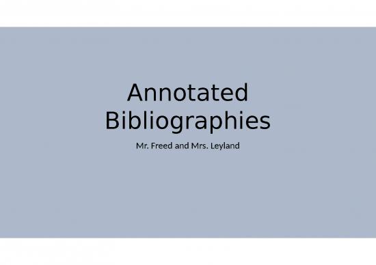 picture Annotated Bibliography Ppt 81749 | Annotated Bibliographies