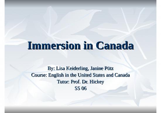 picture_Canada Immersion Programme