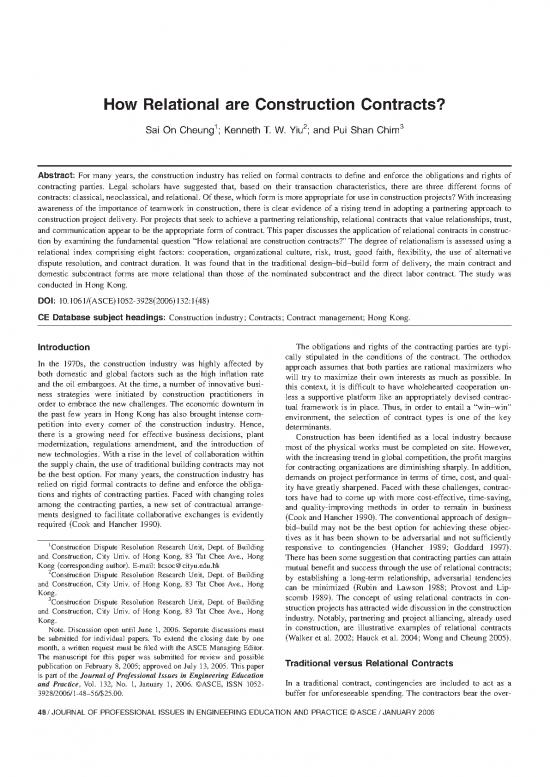 picture1_Sample Contract For Construction 83530 | Cheung  Yiu  And Chim  2006 ‘how Relational Are Construction Contracts’