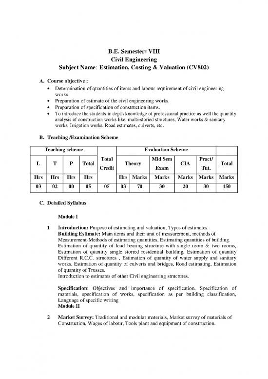 picture Building Pdf 83837 | Cv802 Estimation, Costing & Valuation