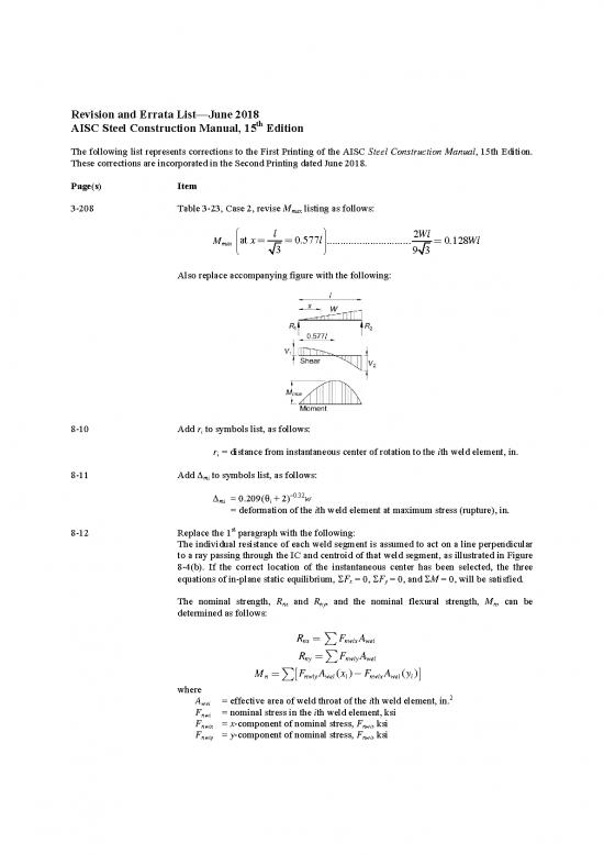 picture Steel Construction Manual 84114 | Errata 15th Ed Manual June 2018