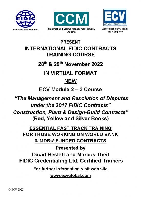 picture Sample Contract For Construction 84259 | Fidic Virtual 2022 11 28 Eur