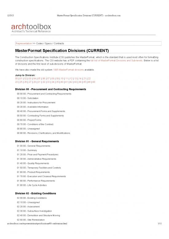 picture1_Construction Pdf 83876 | Masterformat Specification Divisions