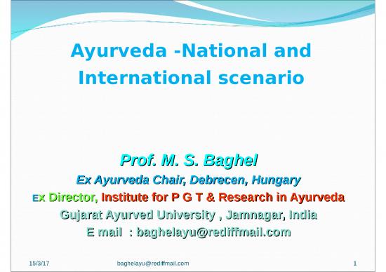 picture_Ayurveda Powerpoint 82771 | Pro   Baghel  Ayurveda  India Global Scenario