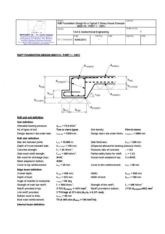 Raft Foundation Design For Typical 2 Storey House Example (bs8110 Part
