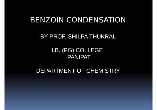 picture_Benzoin Condensation Ppt 82017 | Sc 2nd Benzoin Condensation