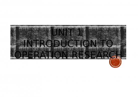 picture Operation Research Ppt 82372 | Unit 1 1