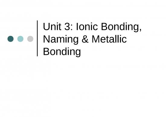 picture Metals And Non Metals Ppt 82204 | Unit 3 Ionic Bonding Naming  Metallic Bonding 2