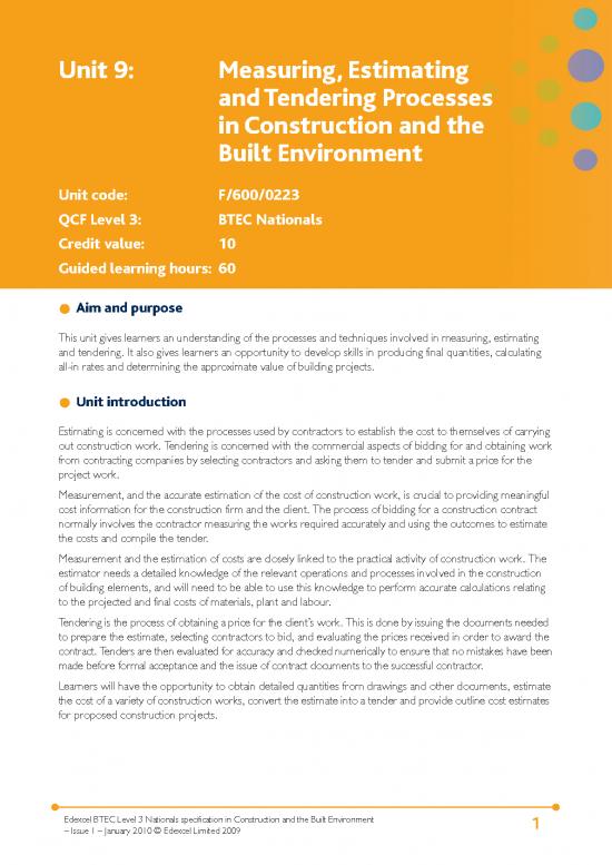 picture Building Pdf 83958 | Unit 9 Measuring Estimating And Tendering Processes In Construction And The Built Environment